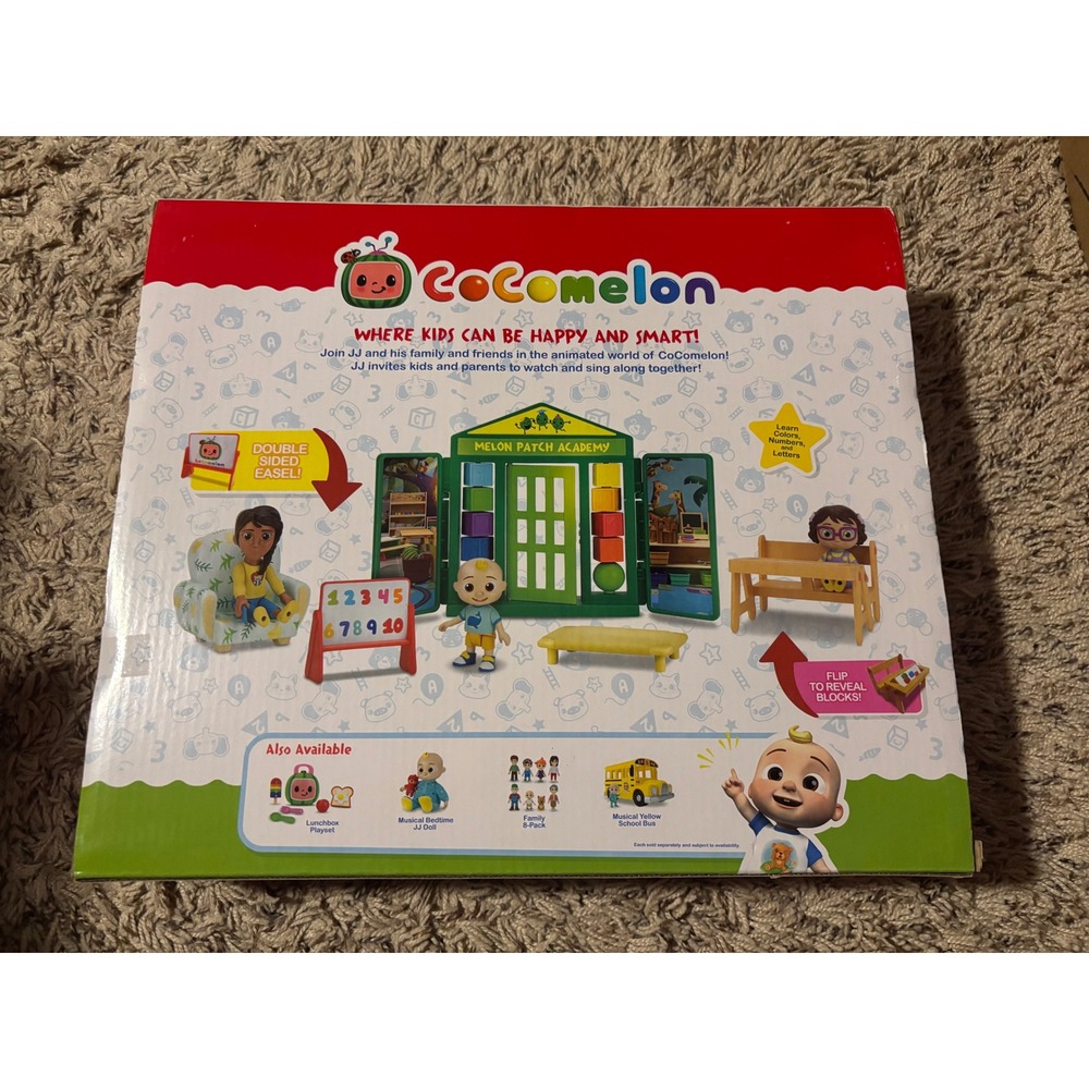 CoComelon School Time Deluxe Playtime Set Melon Patch Academy 8 Pieces New - Picture 2 of 2